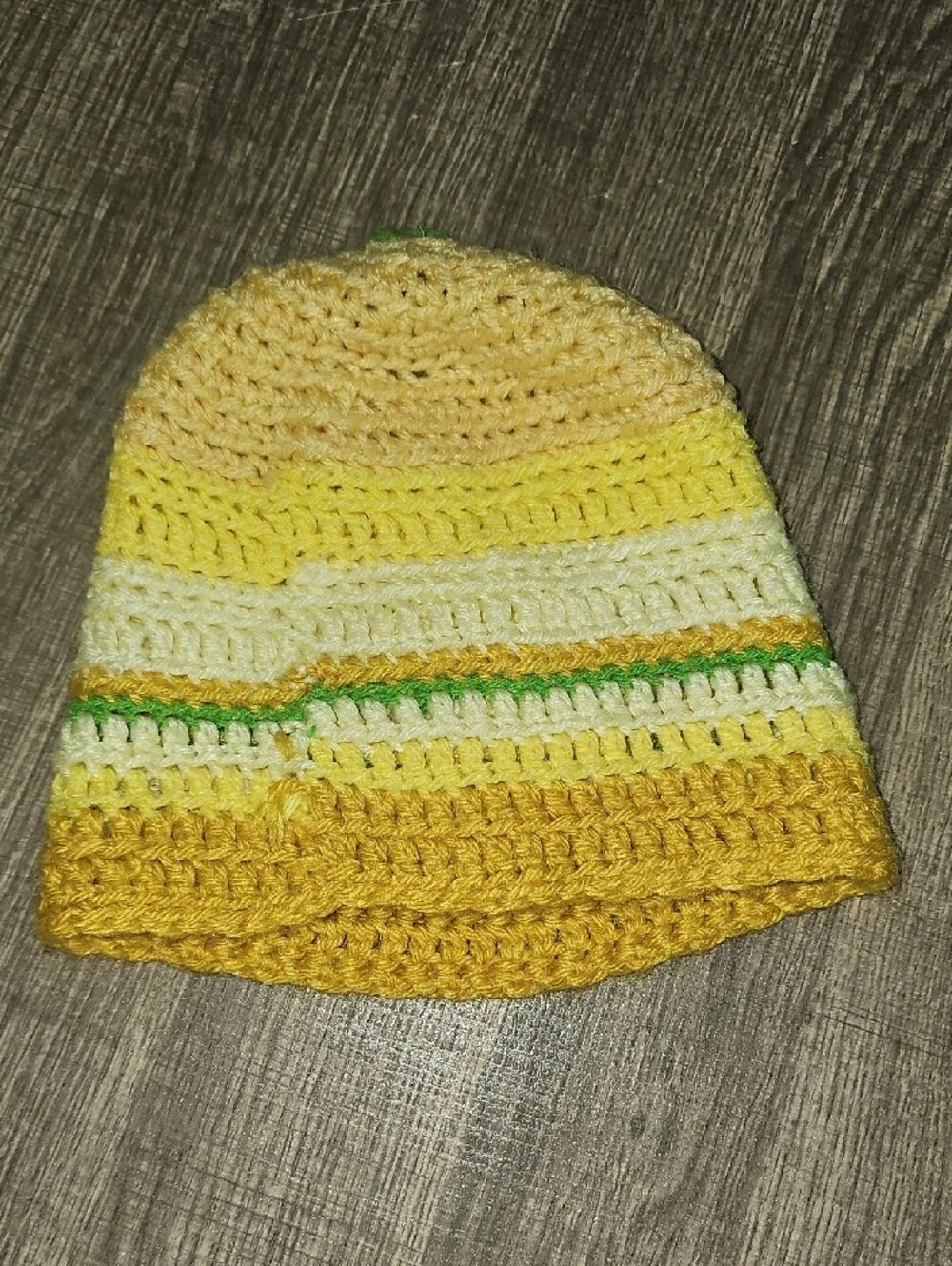 Kids Crochet Flower Beanie Hat - Yellow